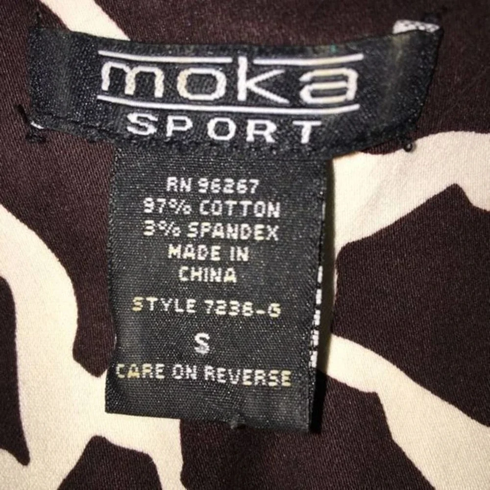 Moka Sport Animal Print Jacket Brown Cream S EUC - Picture 6 of 7